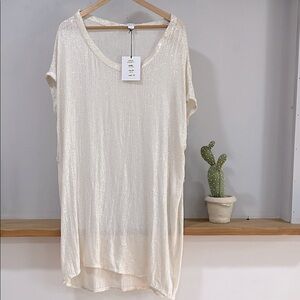 Diane Von Furstenberg Shimmering Cream Mini Dress